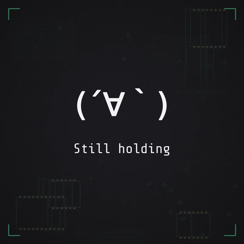 (´∀`) Still holding