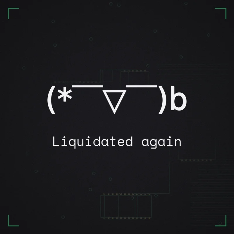 (* ̄▽ ̄)b Liquidated again