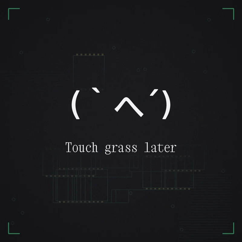 (`へ´) Touch grass later