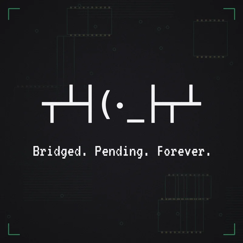 ┬┴┤(・_├┬┴ Bridged. Pending. Forever.