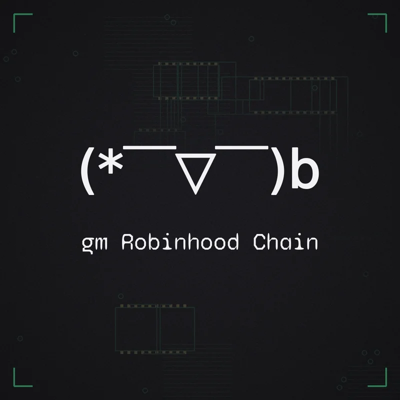 (* ̄▽ ̄)b gm Robinhood Chain