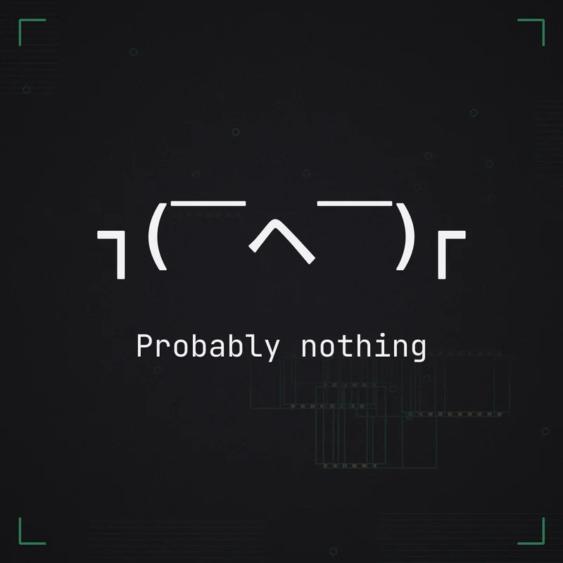┐( ̄ヘ ̄)┌ Probably nothing