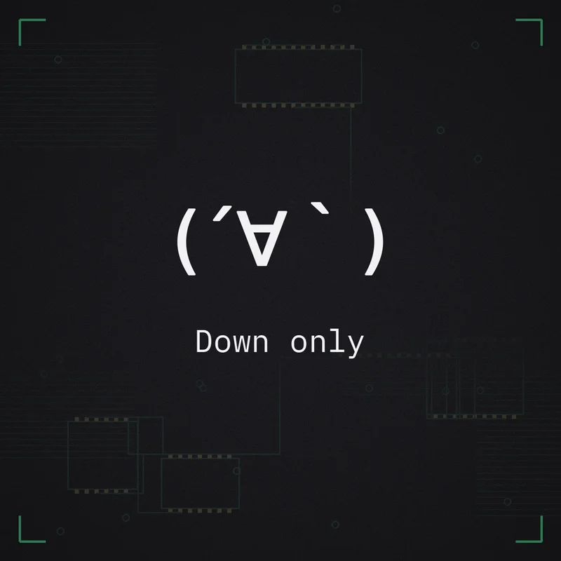 (´∀`) Down only