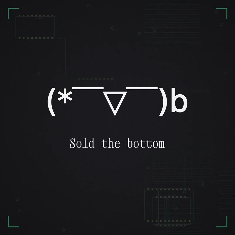 (* ̄▽ ̄)b Sold the bottom