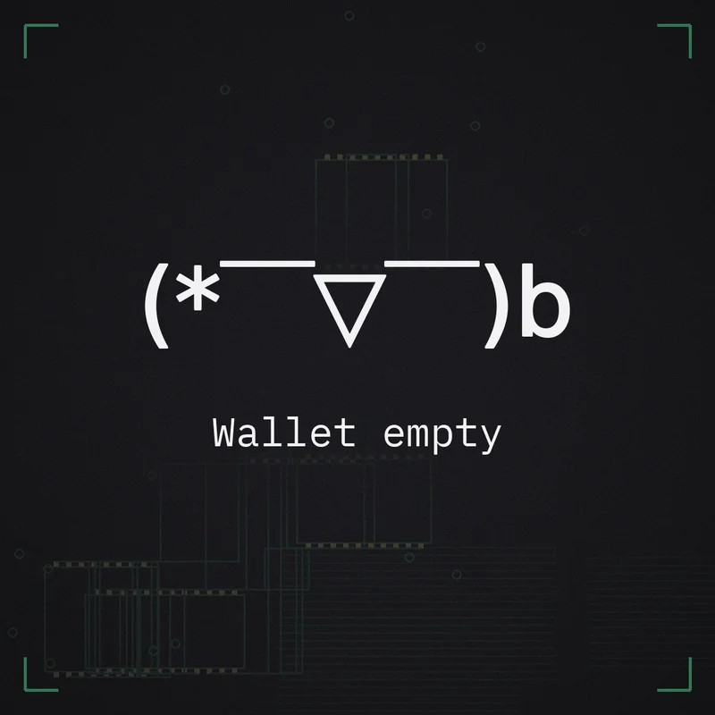 (* ̄▽ ̄)b Wallet empty