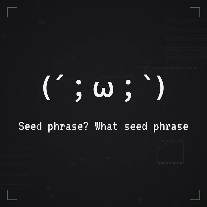 (´；ω；`) Seed phrase? What seed phrase