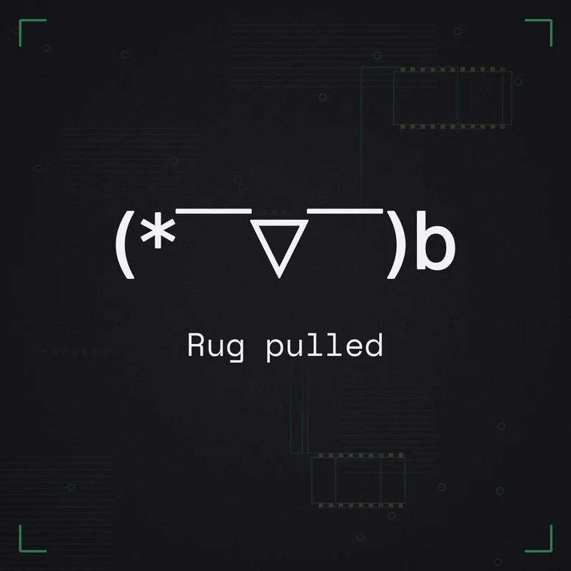 (* ̄▽ ̄)b Rug pulled