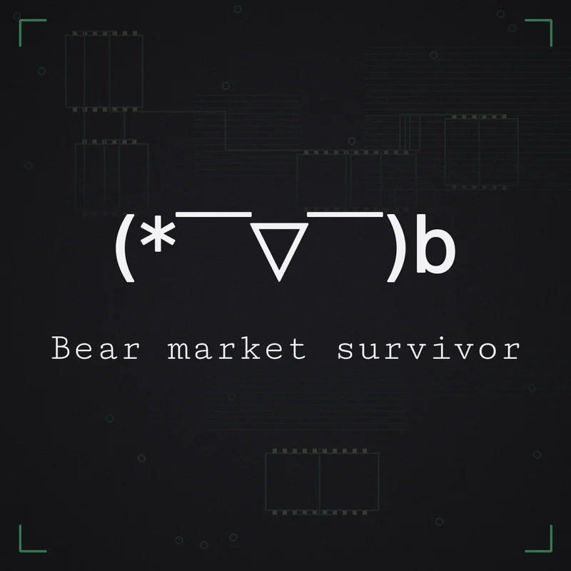 (* ̄▽ ̄)b Bear market survivor