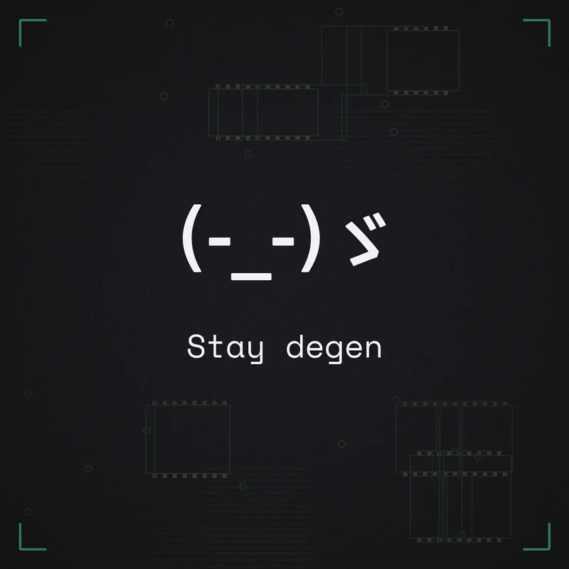 (-_-)ゞ Stay degen
