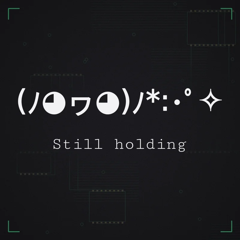(ノ◕ヮ◕)ノ*:・゜✧ Still holding