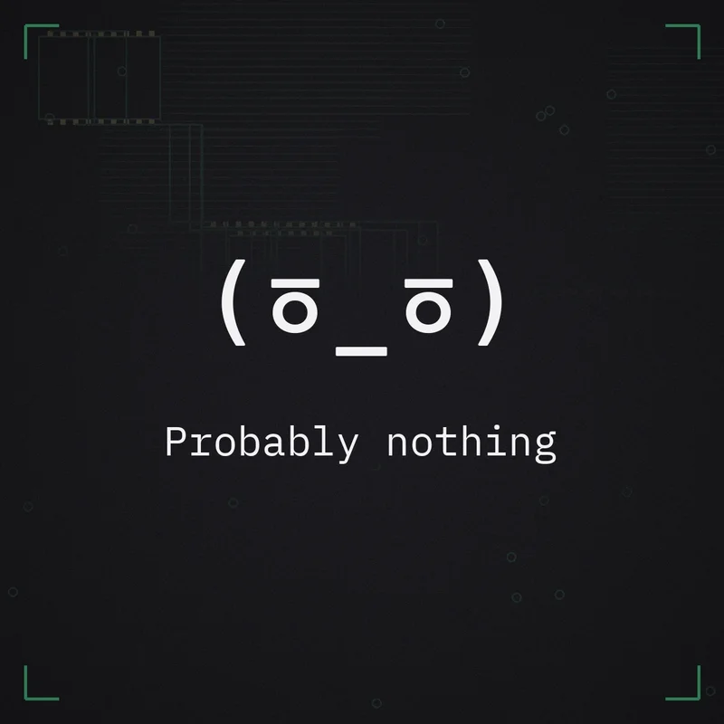 (ㆆ_ㆆ) Probably nothing